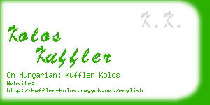 kolos kuffler business card